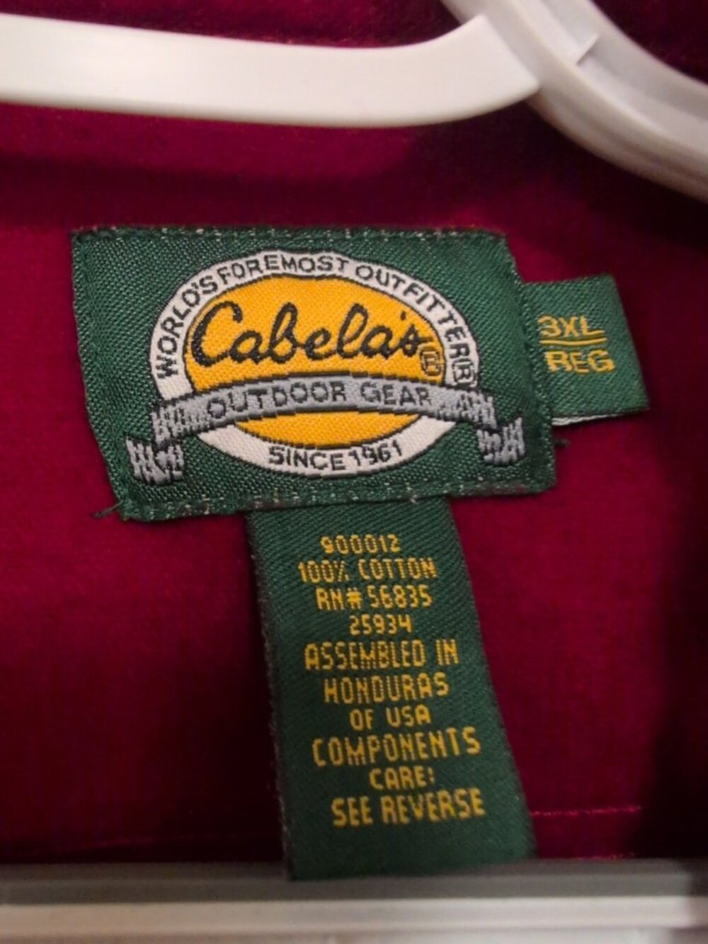 Cabela's Shirt Men's Long Sleeve 3XL Red Long Sleeve Pocketed Button Up Outdoors - Picture 2 of 7